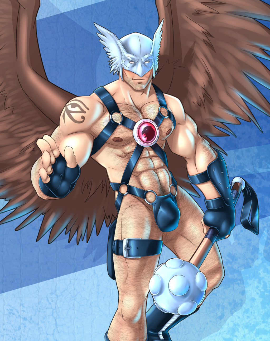phenombear:  HawkmanIt’s hard to make Hawkman more of a leather daddy but I tried