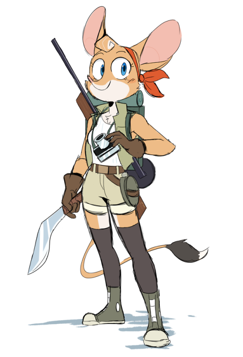 beezii: Rough concepts for Elodie the Jerboa Sniper!  She’s also a photographer that loves the outdo