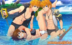 suiton00nsfwdrawings: Kingdom Hearts - Roxas X Sora X Ventus #1 I finally draw them!!! :D i love kingdom hearts!!! there are so many boys to choose :3 some my favorite ones are Roxas, Ventus, Hayner, Terra, Zack, Leon, cloud :3 also, speedos and briefs!!