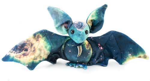 beezeeart:  I’m please to announce that my “solid galaxy” bat is up for sale on Ebay. This bat is made completely from custom printed minky fabric. It has quilt batting in the wings and ears to add thickness and help stabilize them. The body is