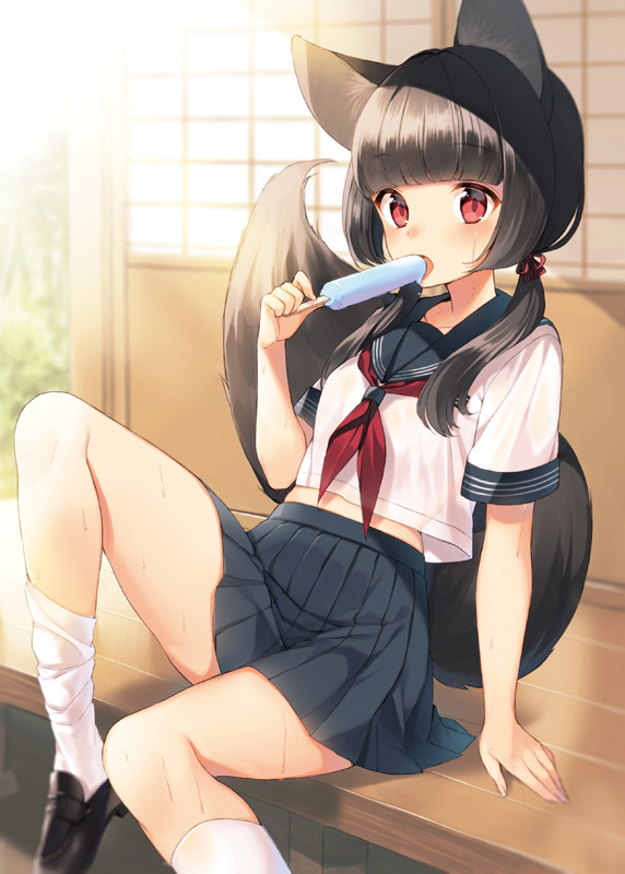 zombi-kittie:  Request for foxgirls in school uniforms 