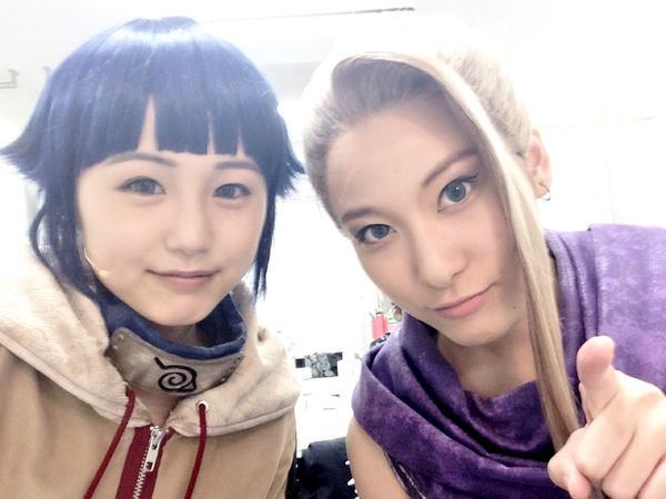 naruto-stage:  inami anju (ino) and takahashi saki (hinata)sources: 1 2 3