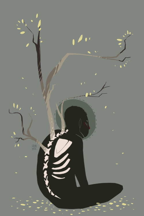 kimmikart:But everybody’s bones are just holy branchesCast from trees to cut patterns in the worldAn