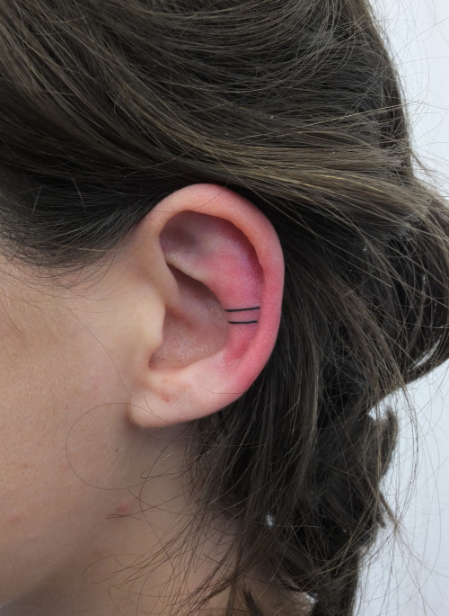 Handpoked really simple lines. Thanks!