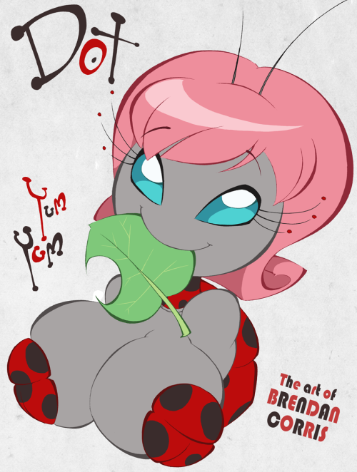 brendancorrism:  I wanted to make up a super cute/sexy ladybug character, so I present to you, Dot. I first doodled Dotty quickly earlier this year. I liked her design so much I decided to do several shots of her. Dot’s super cutesy, bubbly, and giggly.