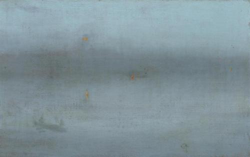 magictransistor:James Whistler. Nocturne, Blue and Silver: Battersea Reach. 1870s.