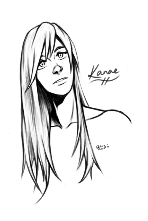 Annnd to round out my art dump, here’s a Kanae with her hair straightened. Even if her ha