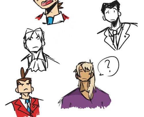 Some Ace Attorney Doodles And Half Of A Bad Apollo Drawing