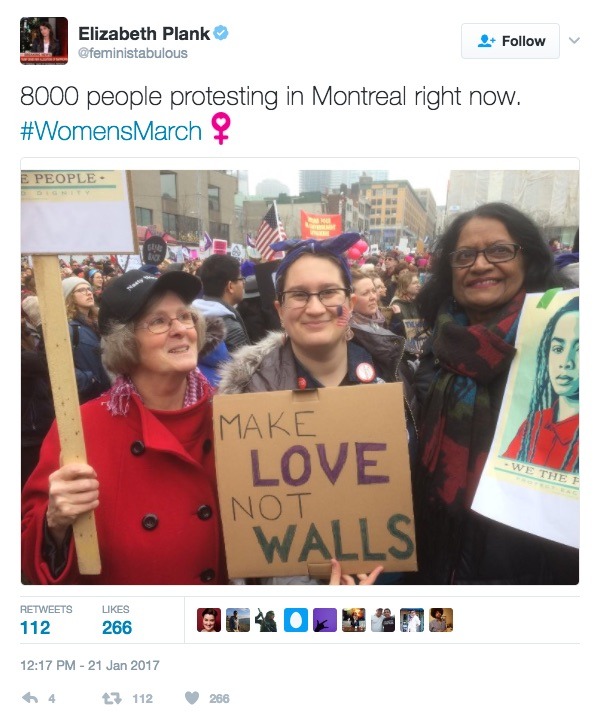 allthecanadianpolitics:Women’s March on Washington solidarity rally in Montreal,
