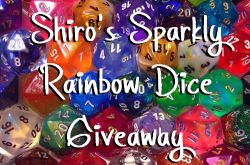 battlecrazed-axe-mage: It’s time for another giveaway~ I’m immensely flattered by how popular my rainbow-inked dice have been! *_* You’re all far, far too kind. So in thanks, I’m going to give one lucky follower their own rainbow-inked d20! Color
