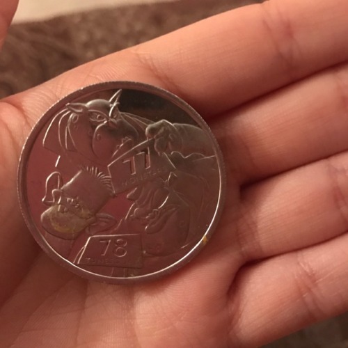 deniablesmiles: tempestpaige: in my mothers jewelry box, hidden amongst precious family heirlooms was a promotional coin for space jam Reblog the spacejam coin for luck and money 