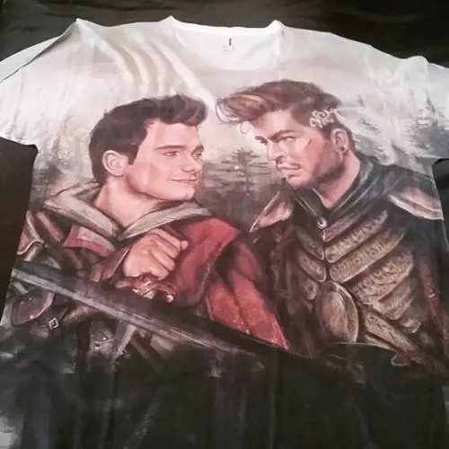 I love how this looks! All over print shirt with my painting of two favorite people Chris Colfer &am