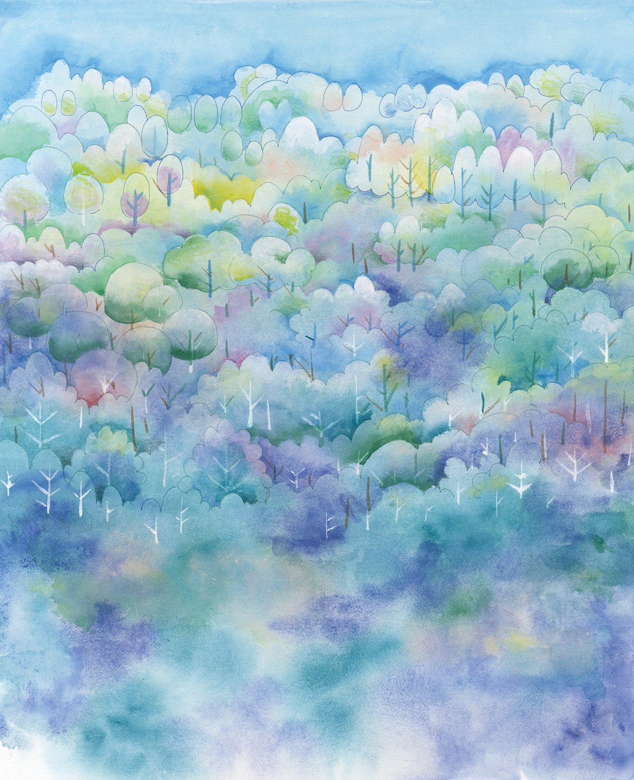 Tokin Portfolio 青い森 17 紙 不透明水彩 パステル ペン 色鉛筆 Blue Forest Tokin Portfolio 青い森 17 紙 不透明水彩 パステル ペン 色鉛筆 Blue Forest