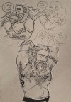 deheerkonijn:deheerkonijn:Some continued thoughts on dwarf boob from sketchbook this week :) Get him some ice 😔