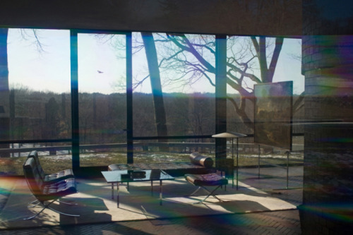 likeafieldmouse:  James Welling - Glass House (2006-9) Artist’s statement:  “When Frank Lloyd Wright visited the Glass House, as Philip Johnson tells it, he was unsure whether he was inside or outside. He said that he didn’t know whether or