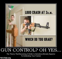 I am very pro gun and own a few, but I have a serious problem with this one. First off you can’t get around a corner with it but mostly you see an intruder and fire off a few rounds. One hits the intruder and then goes through your neighbors house.