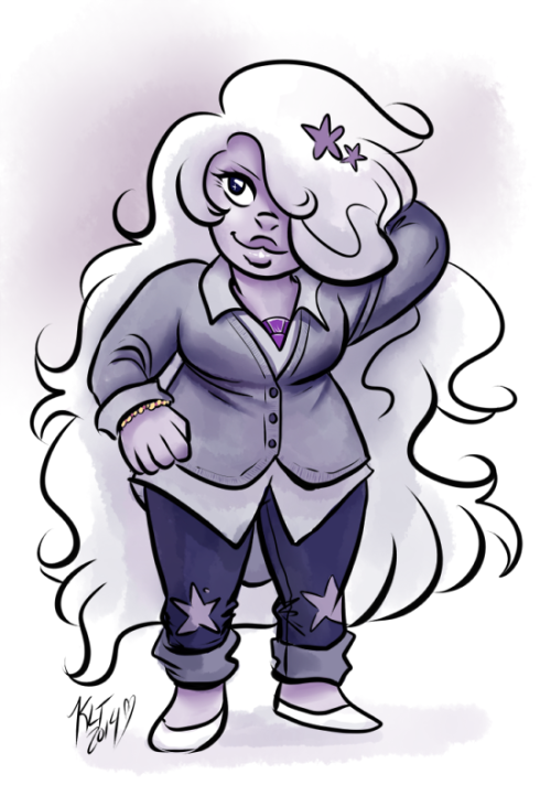 moonjellybeans:  I just had some fun dressing up Amethyst. I love drawing her hair <3 