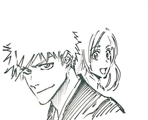 orihimekurosaki:      Ichihime drawn by Kubo to congratulate Yuzuhira Kenta on h