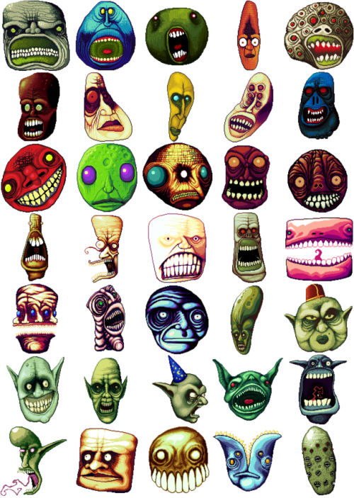 100 Pixel Faces. Click For Full View If It’s Fuzzy. 