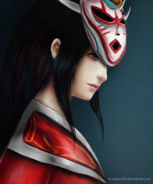 littleleagueaddict:Bloodmoon Akali Portraitby ~FuyuKanashii