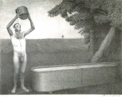 hired man on farm using the catles’ water