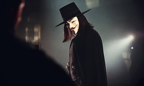 davvidtennant:  “Behind this mask there is more than just flesh. Beneath this mask there is an idea... and ideas are bulletproof.”    