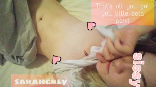 sarahgrly: I got asked for a nude. So… Even my own sissy tits are censored on my blog. *Giggl