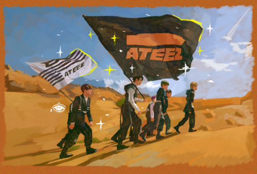 I painted: ATEEZ’s TREASURE MV!!! I really like their aesthetic and concept (*¯ ³¯*)♡