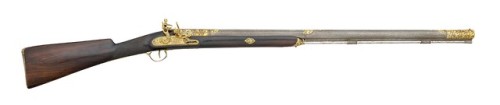 Turkish flintlock rifle with gold decor, 19th century.from Olympia Auctions