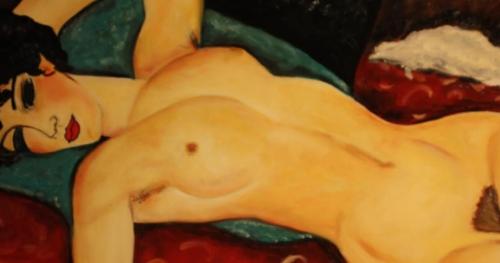 raffaella342utopie:  Amedeo Modigliani Nudo straiato, a braccia aperte (Nudo rosso), 1917. Collezione privata 