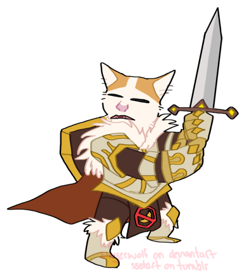 spat-cat: The Paladin, on a holy quest to slay all banana abominations and The Rogue, who makes enem