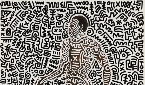 Detail of Keith Haring Untitled (Bill T. Jones), 1984.