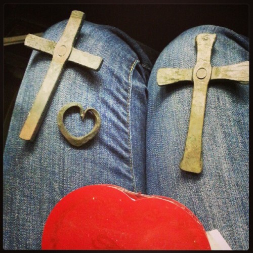 Our Finished Products (& My Box Of Chocolate From The Class) #couplesblacksmithing (at Mississippi Crafts