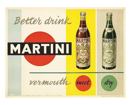 Ashley Havinden, advertising poster for Martini, 1955. London.In addition to being a poster designer