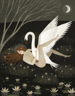 Allyouneediswall:  Leda And The Swan (Based On The Ancient Greek Myth Of Leda And
