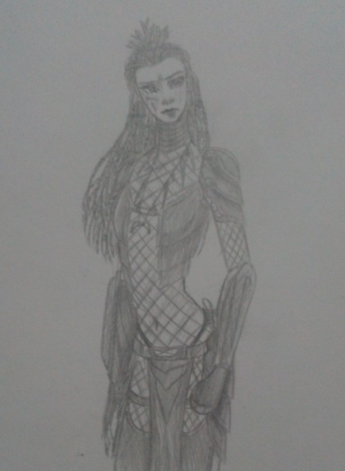 Sketch Of Kiara's Armor And Her Hunting Clothes, The Last Three Are Festival Clothes