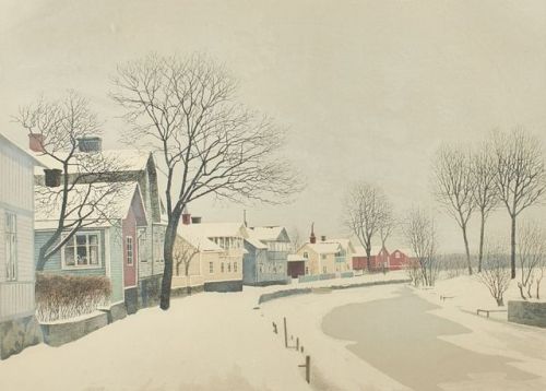 huariqueje: Trosa, Sweden   -   Reinhold Ljunggren  Swedish, 1920-2006 Colo