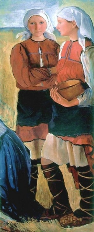 Two Peasant Girls, Zinaida Serebriakova, 1915