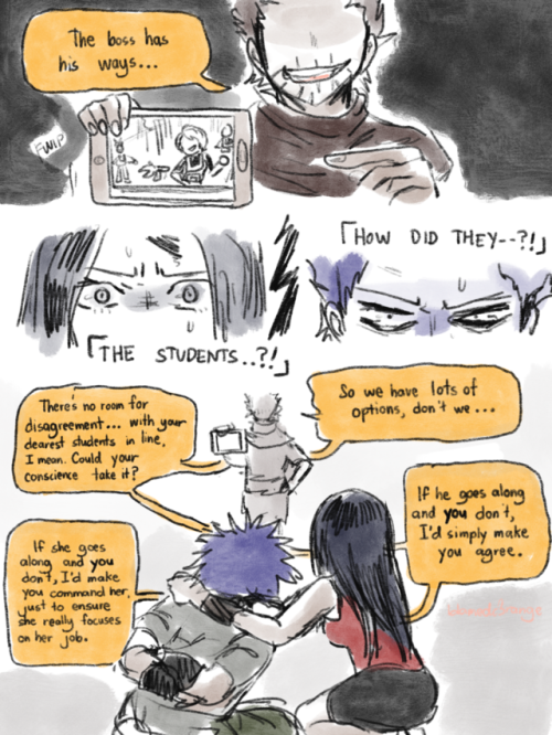 blamedorange:  Since Yaomomo’s quirk is clearly very versatile, I’ve been thinking about this situation where an unwilling Momo is captured and forced by the villains to make weapons for them. Then I realized it wouldn’t really work if she doesn’t