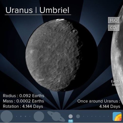 At the top of Umbriel is the large crater Wunda, whose walls enclose a ring of bright material.#uran