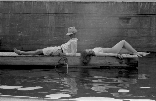 Woman and Man Lying on a DockToni Frissell (American; 1907–1988)1950sDigital file from original blac