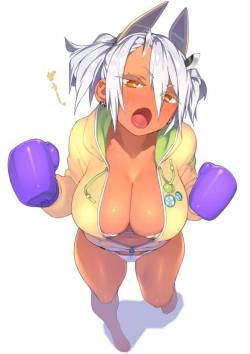 lightstarnexus:  lewd-hentai-girl:  Wanna fight with me, boys? ;)  Sure thing~ I just hope you won’t mind if I “accidentally* pull your shirt off~ 