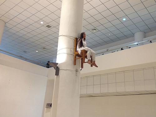 lusidar:  Yasmina Jahan Nupur, “Sat on a Chair”, 2014. Performance at Dhaka Art Summit, Dhaka, 2014.
