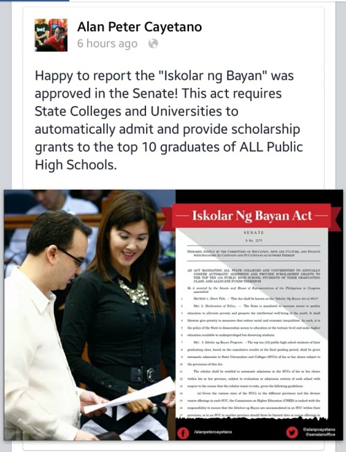 ‘Iskolar ng Bayan’ Act of 2014: Unfair or Just?
