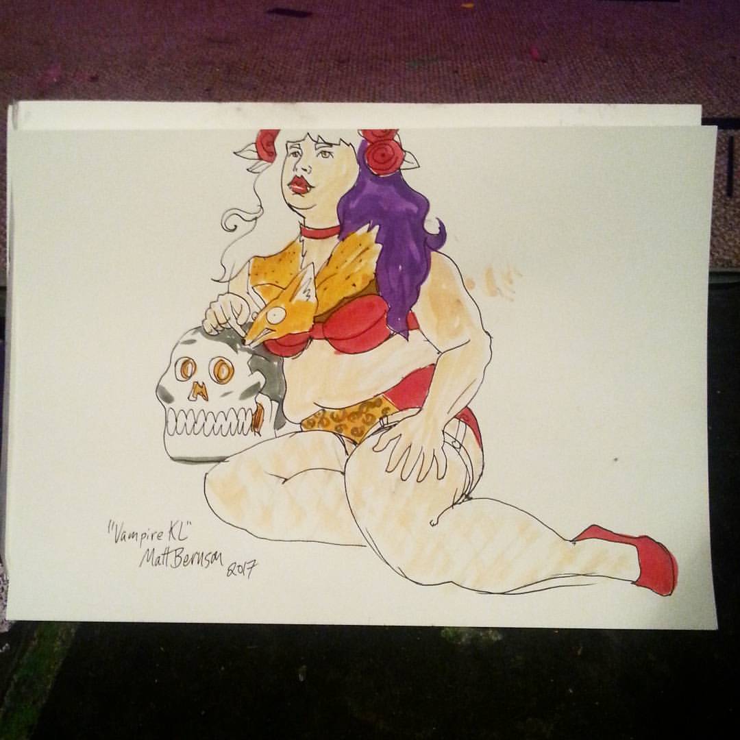 Here&rsquo;s a drawing of Kristi Lyn from Dr. Sketchy&rsquo;s Boston.  #art