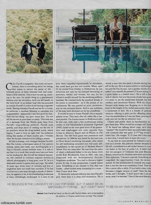 colinscans:Colin Farrell article for Telegraph Magazine, October 2015 by Stephanie Rafanelli, photog