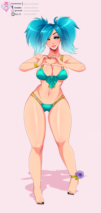 We got 400 notes! Evie bikini version here < 3 ~remember all versions are up in Patreon and Gumroad for direct purchase ~  