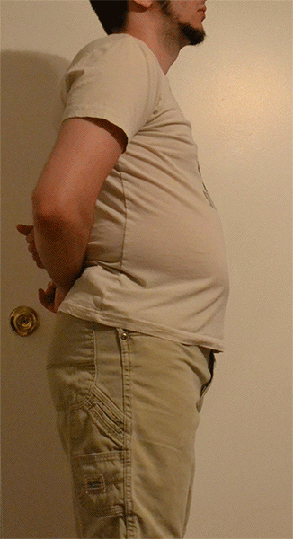 begginerbelly: kaejer:Fade transitions between 120ish pounds and 205. Same shirt, different shorts c