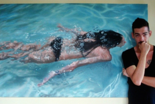 hahamagartconnect:  idea-ing:  Incredibly lifelike paintings of swimmersArtist: Gustavo Silva Nuñez  It’s hard to woo me with realism these days…but I’m going to acquiesce to this artist because this is amazing work. 
