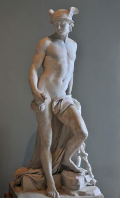 ganymedesrocks:antonio-m:“Mercury (Hermes)”, c.1780 by Augustin Pajou (1730–1809). French neoclassical sculptor. Musée de Louvre, Paris.  marbleBorn into a family of ornamental sculptors, Pajou entered the school of the Royal Academy in 1744, then